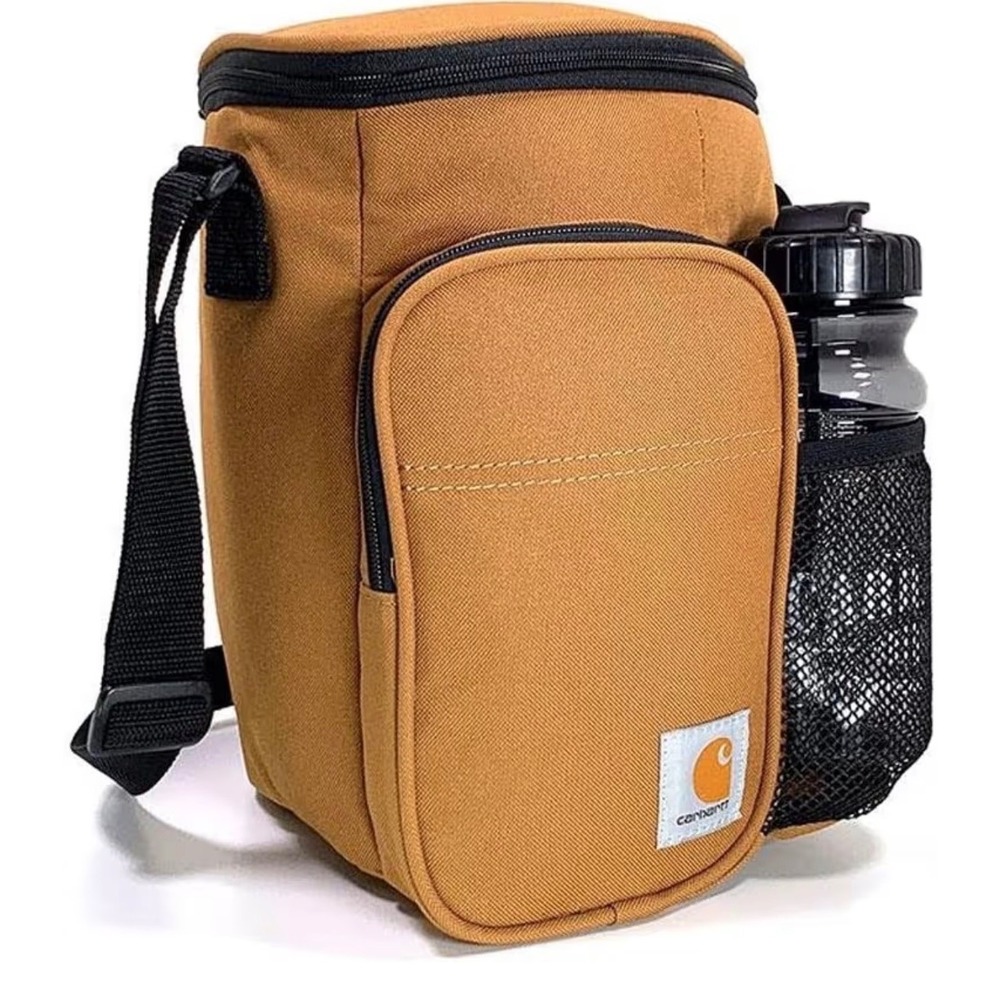 Carhartt Insulated 10 Can Vertical Cooler Water Bottle Brown Rain Defender